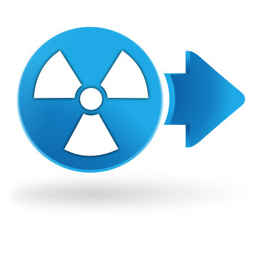 radioactivité sur symbole web bleu