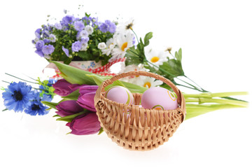 basket of easter eggs