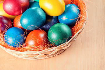 Easter eggs in the basket