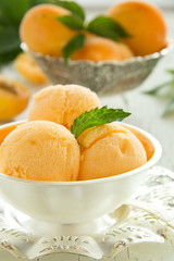 Homemade apricot ice cream.