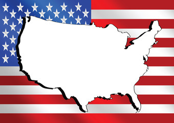 usa flag map