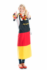 Blondes Mädchen mit Fanschürze