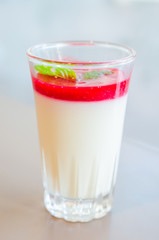 panna cotta strawberry dessert