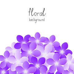 Purple flowers background with place for text