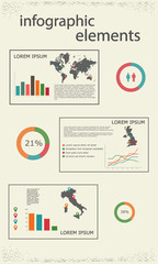 nfographic Elements world, Italy, UK