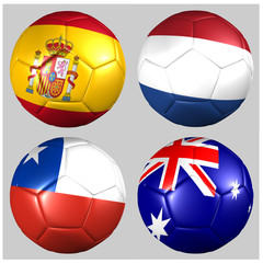 balones con banderas Grupo B Mundial 2014 fútbol