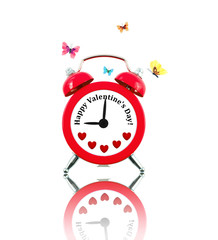 Alarm clock with hearts and text instead of numbers