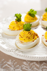 deviled eggs with paprika