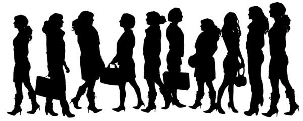 Vector silhouettes of people