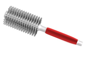 realistic 3d render of hair brush