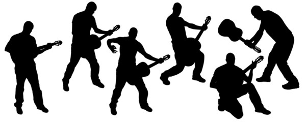 vector silhouette of guitarist