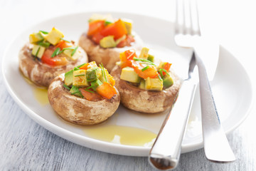 baked stuffed champignons with vegetables