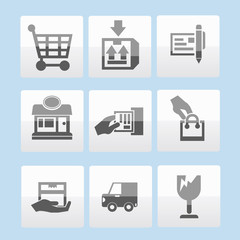 Shopping icon set,vector