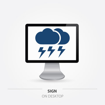 Weather on monitor,vector