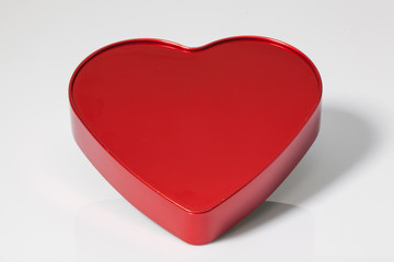 Red heart on the table