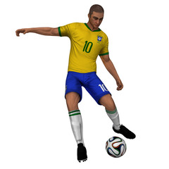 Plakat Brazylia - Piłkarz