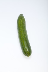 The green cucumber isolated on white background