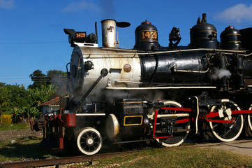 Locomotive à vapeur.