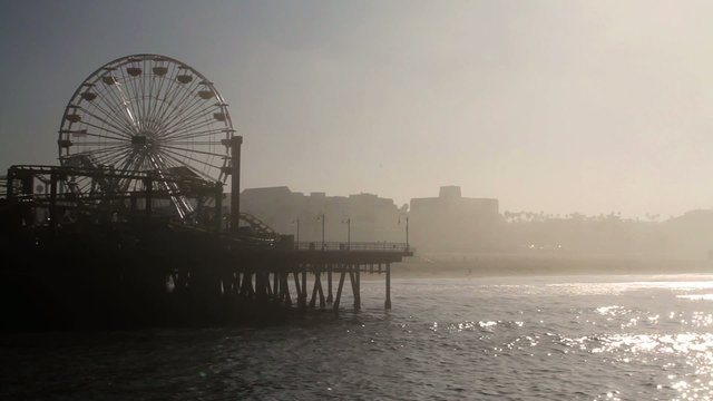 Fog at Santa Monica Pier, End Of Route 66 Los Angeles (Cities)
