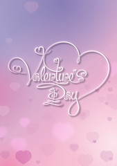 Valentines Card - Valentines Day - Purple Pink