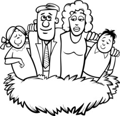 family nest cartoon coloring page