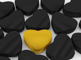 Black and gold Heart  Valentine s Day