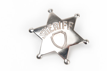 Sheriff's badge isolated on white background
