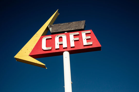 Cafe sign along historic Route 66