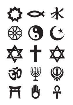 Religion symbols. Vector format
