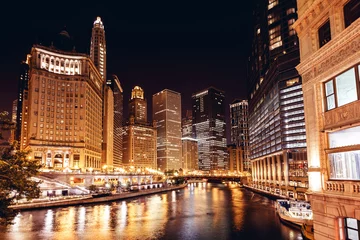 Foto auf Leinwand Chicago at night © Andrew Bayda