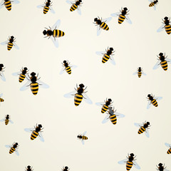 Vector Illustration of a Background with Bees