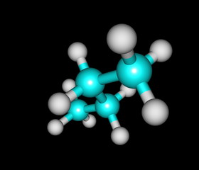 Molecular structure of butane on black