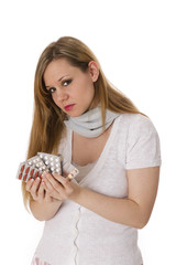 Frau mit Tabletten