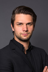 Obraz premium Man in Black Suit