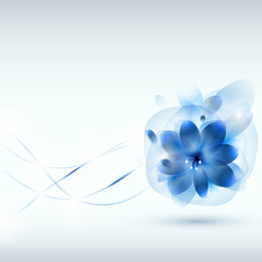 Abstract modern blue flower