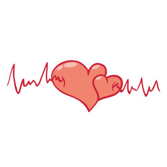 Heart beats cardiogram icon