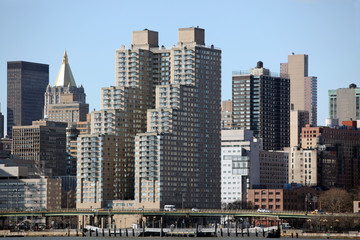 Fototapeta na wymiar View New York city Manhattan from Long Island, USA