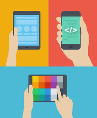 Mobile web design flat illustration