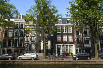 Fototapeta premium Gracht in Amsterdam, Niederlande