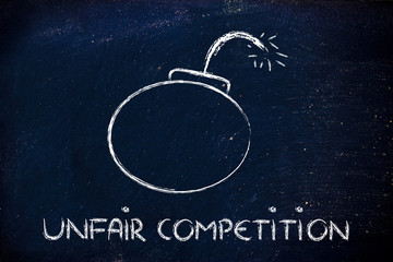 unfair competition threat, funny bomb metaphor