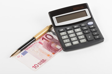 money on the white background