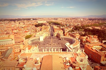 Obraz premium Rome, Italy - Vatican view - cross processing retro color tone