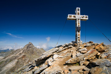 Gipfelkreuz auf dem Larmkogel (3022m), Nationalpark Hohe Tauern