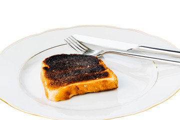 burned toast bread slices