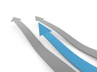 Blue business concept arrows