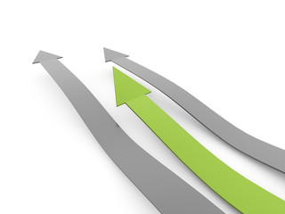 Green business arrows concept