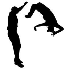Black vector silhouette men.