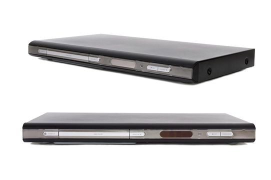 Front and side shot of disk player