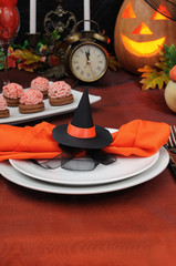 Napkin related witch hat for Halloween