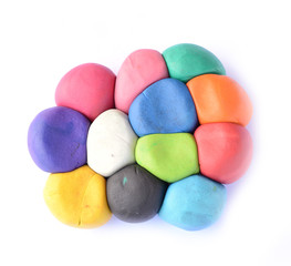 set of plasticine on white background